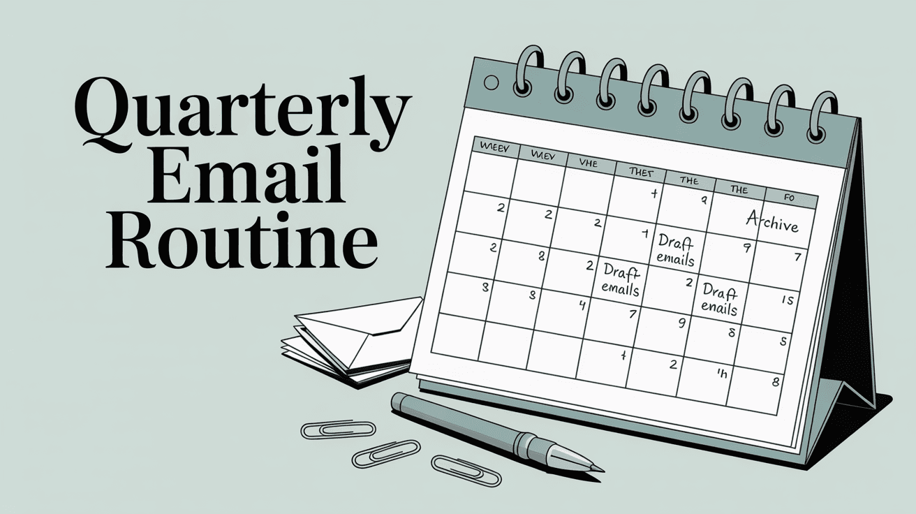 Quarterly email cleanup workflow and routine visualization